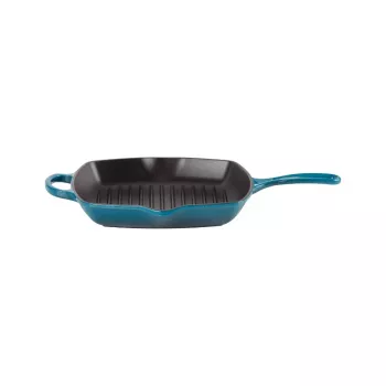 Le Creuset čuguna kvadrātveida grila panna 26x26cm zila