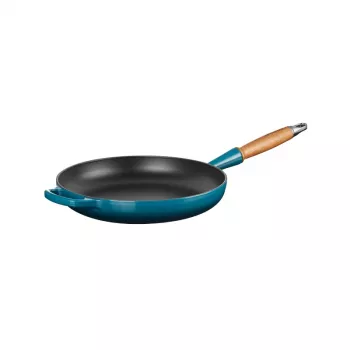 LE CREUSET čuguna panna ar koka rokturi Ø28cm zila