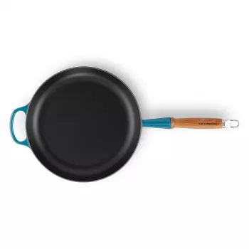 LE CREUSET čuguna panna ar koka rokturi Ø28cm zila