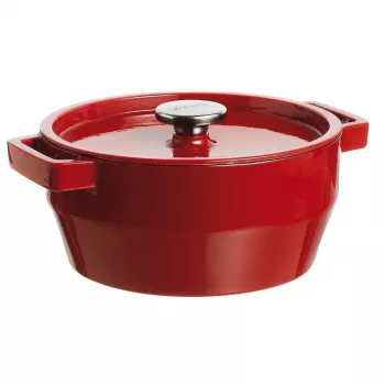 Pyrex čuguna apaļā sautējamā panna 2,2L Ø20cm sarkana