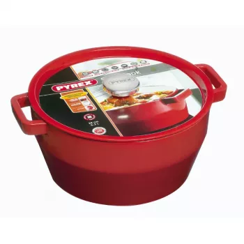 PYREX čuguna katls 6,8L apaļš 28cm sarkans