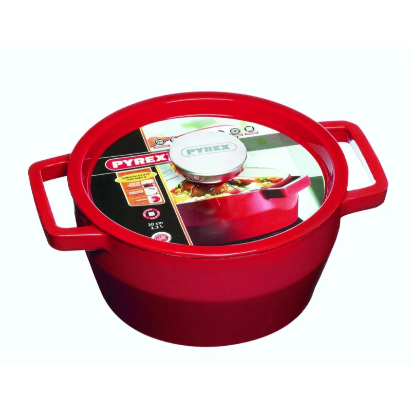 Pyrex čuguna katls 3,6L apaļš Ø24cm sarkans