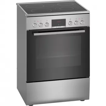 Bosch HKR39C250 Serie 4 brīvstāvošs elektriskais plīts ar keramikas virsmu, nerūsējošais tērauds