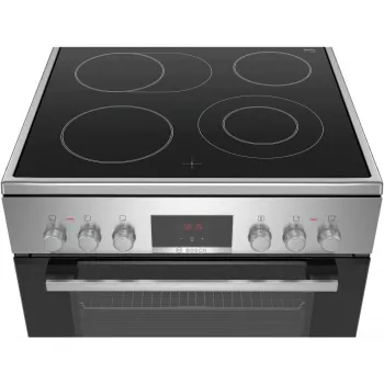 Bosch HKR39C250 Serie 4 brīvstāvošs elektriskais plīts ar keramikas virsmu, nerūsējošais tērauds
