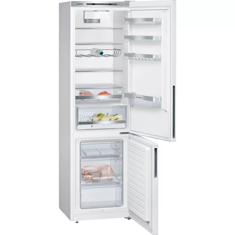 Siemens KG39EAWCA iQ500 brīvstāvošs ledusskapis-ar saldētavu, 201 cm augsts, energoefektivitātes klase C, balts