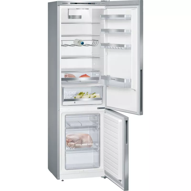 Siemens KG39EALCA iQ500 brīvstāvošs ledusskapis-ar saldētavu, 201 cm augsts, energoefektivitātes klase C, sudraba krāsā