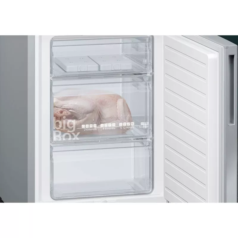 Siemens KG39EALCA iQ500 brīvstāvošs ledusskapis-ar saldētavu, 201 cm augsts, energoefektivitātes klase C, sudraba krāsā