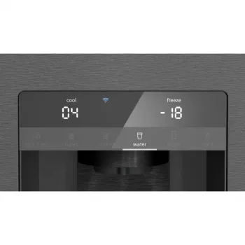 Siemens KF96DPXEA iQ700 French Door Side-by-Side ledusskapis ar ūdens un ledus dozatoru, 183 cm, energoefektivitātes klase E, nerūsējošais tērauds