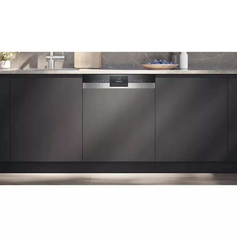 Siemens SX53ES22CE iQ300 daļēji integrējamā trauku mazgājamā mašīna, 60 cm, 13 vietas, energoefektivitātes klase E, Home Connect, AquaStop, InfoLight, nerūsējošais tērauds