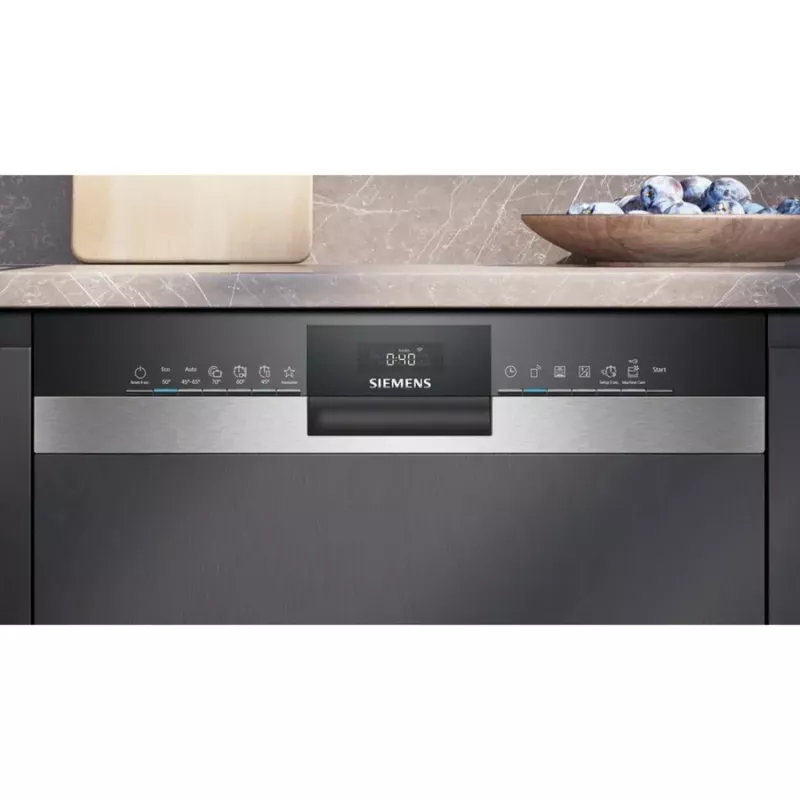 Siemens SX53ES22CE iQ300 daļēji integrējamā trauku mazgājamā mašīna, 60 cm, 13 vietas, energoefektivitātes klase E, Home Connect, AquaStop, InfoLight, nerūsējošais tērauds