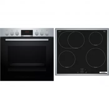 Bosch HND415LS62 iebūvējams cepeškrāsns un keramikas plīts komplekts, 71L, 7 funkcijas, nerūsējošais tērauds