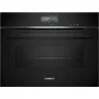 Siemens CS736G1B1 iQ700 iebūvējams kompaktais cepeškrāsns ar tvaika funkciju, 47 L, TFT skārienekrāns, Home Connect, melna