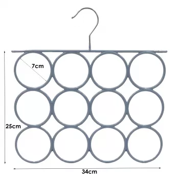 SAUBER PVC pārklāts metāla pakaramais šallēm, pelēks