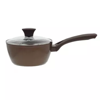 NEWILL Natura mērču katls ar stikla vāku 18 cm indukcijai, brūns