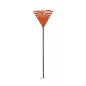 HORTUS lapu grābeklis ar alumīnija rokturi, oranžs 45 cm galva, 20 zobi