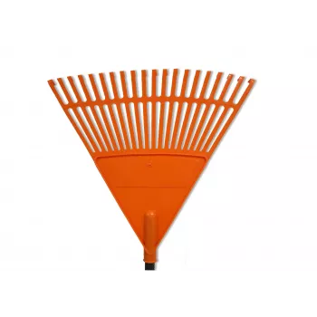 HORTUS lapu grābeklis ar alumīnija rokturi, oranžs 45 cm galva, 20 zobi