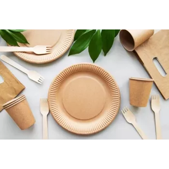 GOGREEN Kraft Paper Plates Go Green Ø22cm 20 gab