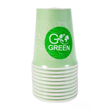 GOGREEN kompostējams piknika trauku komplekts 4 personām, 24 daļas, augu izcelsmes, dabīgi balts