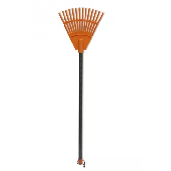 HORTUS mazā rokas grābšķe ar rokturi, oranža, 20 cm galva, 14 zobi