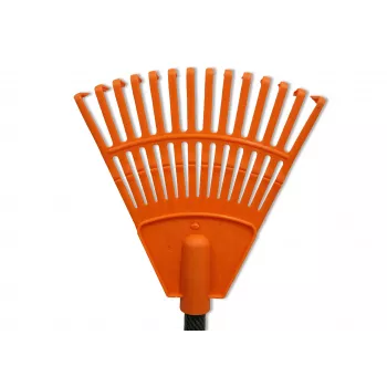 HORTUS mazā rokas grābšķe ar rokturi, oranža, 20 cm galva, 14 zobi