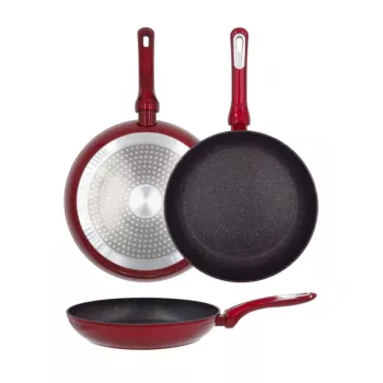 NEWILL Cosmo panna Ø26 cm indukcijai, sarkana, ar šļakatu aizsargu
