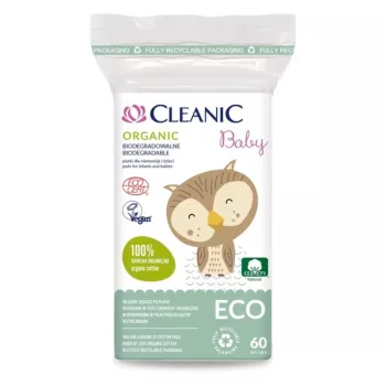 Cleanic Baby Eco vates diski zīdaiņiem, 60 gab., dabīga kokvilna, hipoalerģiski