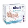Kindii Pure & Soft autiņu maiņas paklājiņi 60x60 cm, 10 gab., ūdensnecaurlaidīgi vienreizlietojami paliktņi, balti