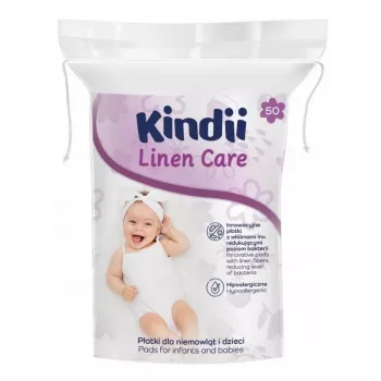 Kindii Linen Care vates diski zīdaiņiem no kokvilnas un lina, 50 gab.