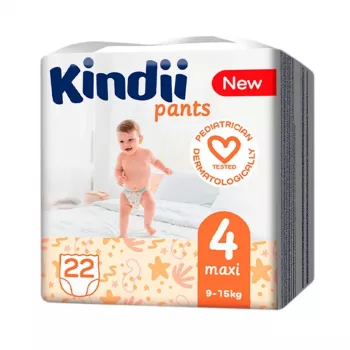 Kindii Maxi 4. izmēra vienreizlietojamās autiņbiksītes (9-15 kg) 22 gab.