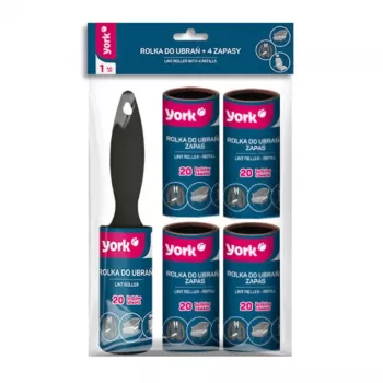 YORK putekļu rullītis ar 4 rezerves ruļļiem – 5 ruļļi kopā, 53 lapas katrā rullī, 10 cm platums