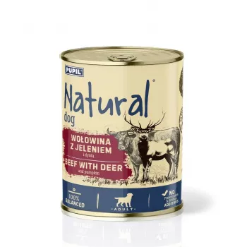 NATURAL Beef with Venison and Pumpkin - mitrā suņu barība - 800g