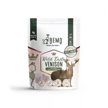 BEMO Cat Wild Taste brieža gaļas sausā barība kaķiem - 500g