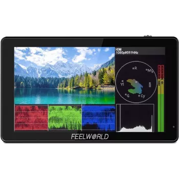 FEELWORLD LUT5 5,5 collu 3000nit skārienjutīgs 3D LUT 4K HDMI monitors uz kameras
