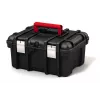 KETER DIY Power Tool Box 16, 41,9 x 32,7 x 20,5 cm, melna ar sarkaniem akcentiem, sakraujama, metāla aizbīdņi, izņemama paplāte