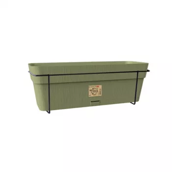 STEFANPLAST balkona komplekts ar automātisko laistīšanas sistēmu un metāla balstu 50x18x17 cm, zaļš