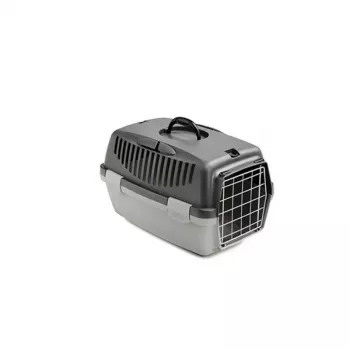 STEFANPLAST Transporta būris Gulliver 1 ar metāla durvīm 48x32x31cm tumši pelēks/gaiši pelēks