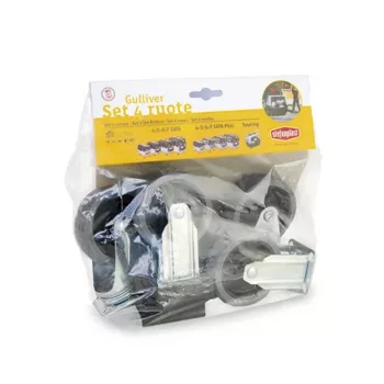STEFANPLAST riteņu komplekts 4 gab. transporta būrim Gulliver 4-5-6-7, melns