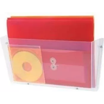 deflecto DocuPocket sienas brošūru turētājs, DIN A4 ainavas formātā, pretsitienu kristāldzidra plastmasa, 1 gab. (63201)