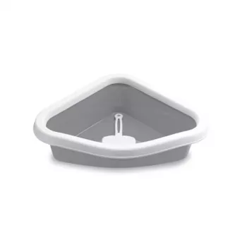 STEFANPLAST Sprint stūra kakas tvertne 56x40x14 cm balta/pelēka