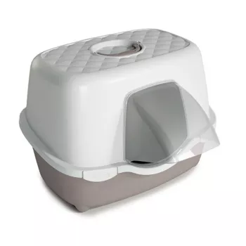 STEFANPLAST kaķu tualete Tres Chic Outdoor 56x54,5x39cm balta/gaismas pelēka