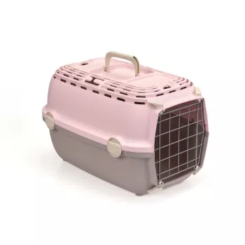STEFANPLAST Horizon 1 transporta būris ar metāla durvīm 48x32x30cm rozā/pelēks