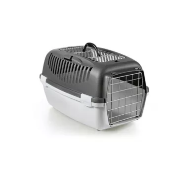 STEFANPLAST Transporta būris Gulliver 3 Top Free ar metāla durvīm 61x40x38cm tumši pelēks/gaiši pelēks