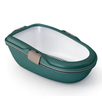 STEFANPLAST Furba Chic Maxi kaķu tualetes paplāte 69,5x47x26 cm zaļa/gaisi pelēka