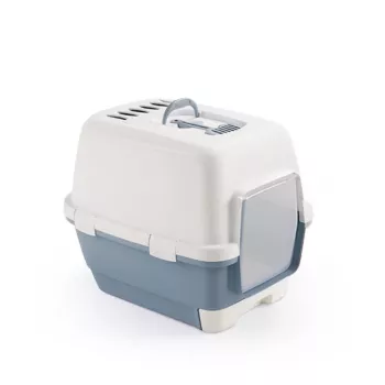 STEFANPLAST slēgta kaķu tualete Cathy Clever & Smart 58x45x48cm balta/zila