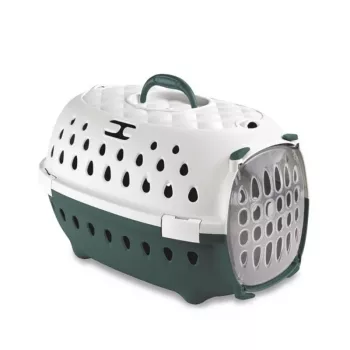 STEFANPLAST Travel Chic mājdzīvnieku pārnēsāšanas būris 50x34,5x32 cm balts/zaļš