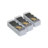 ORDINETT Top Class Organizer komplekts, 3 daļas, mazs, caurspīdīgs plastmasas atvilktņu uzglabāšanas risinājums 30,5x10x7,5cm