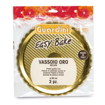 GUARDINI Easy Bake zelta plastmasas paplātes, 2 gab., Ø28 cm