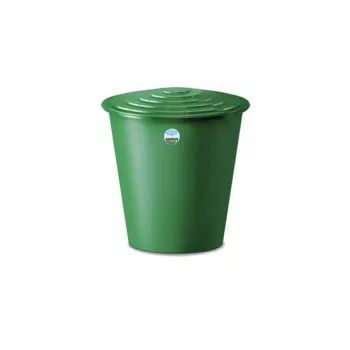 STEFANPLAST Lietus ūdens muca 210L ar vāku un krānu Ø76.5x84cm zaļa