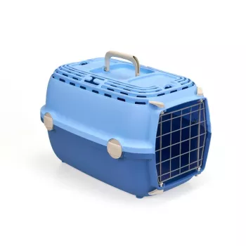 STEFANPLAST Transporta būris Horizon 1 ar metāla durvīm 48x32x30 cm gaiši zils/zils