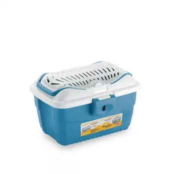 STEFANPLAST mājdzīvnieku pārvadāšanas būris Mini Gulliver 40x30x24cm balts/zils